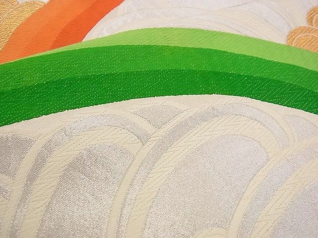 平和屋着物■六通柄袋帯 唐織 吉祥青海波 金銀糸 逸品 n-jx0462