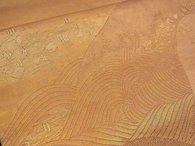 平和屋着物■六通太鼓柄袋帯 立波遠山箔散らし 金糸 引箔 逸品 n-jx0472