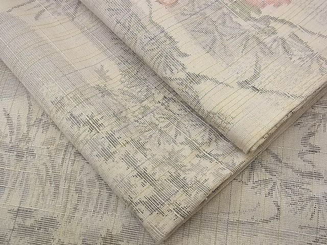 平和屋着物■上質な紬 エ霞流水枝花文 逸品 n-jx0798
