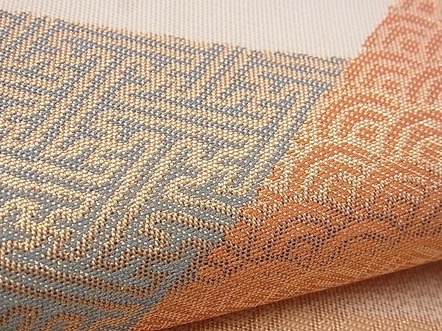 平和屋着物■六通柄 本袋帯 エ霞吉祥文 金糸 逸品 n-jx0851