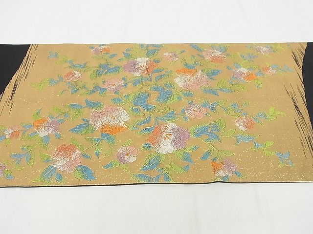平和屋本店■極上 龍村美術織物 龍村製 六通柄 本袋帯 双鳳華文 黒地 金糸 正絹 逸品 KAAA10327kk4 - 平和屋