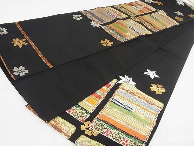 平和屋本店■極上 龍村晋謹製 本袋帯 縅毛錦 黒地 金銀糸 正絹 逸品 KAAA10343kk4 - 平和屋