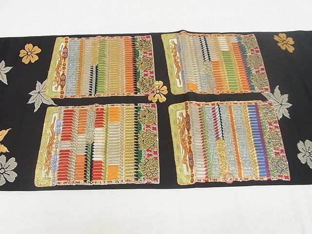 平和屋本店■極上 龍村晋謹製 本袋帯 縅毛錦 黒地 金銀糸 正絹 逸品 KAAA10343kk4 - 平和屋