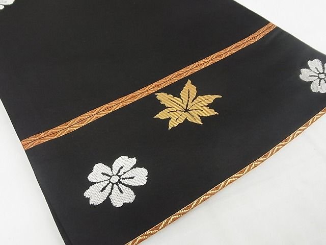 平和屋本店■極上 龍村晋謹製 本袋帯 縅毛錦 黒地 金銀糸 正絹 逸品 KAAA10343kk4 - 平和屋