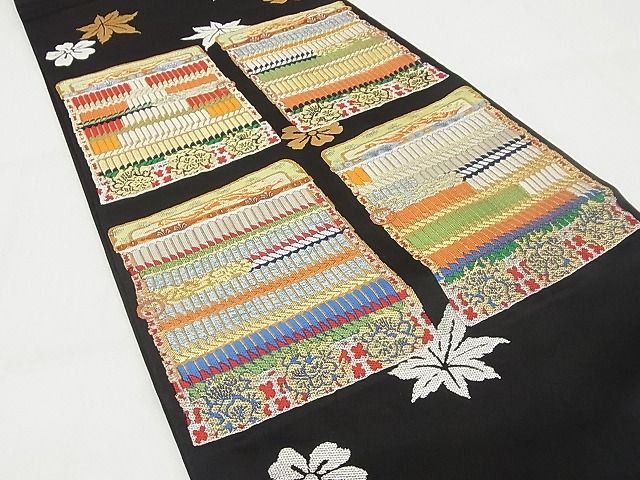 平和屋本店■極上 龍村晋謹製 本袋帯 縅毛錦 黒地 金銀糸 正絹 逸品 KAAA10343kk4 - 平和屋