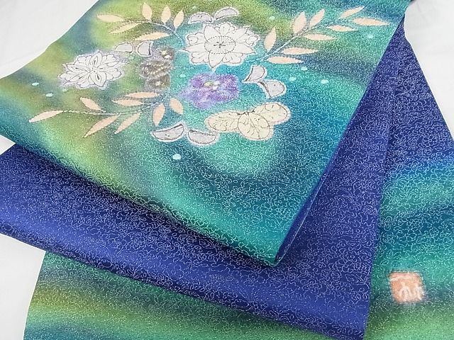 平和屋本店■最高級 二代目 久保田一竹 幻の辻が花 太鼓柄袋帯 絞り 暈し 金通し地 正絹 逸品 KAAA10375kk4 - 平和屋