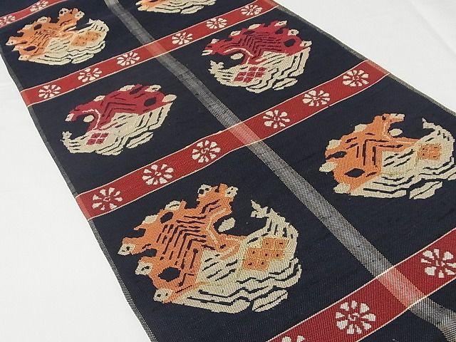 平和屋本店■極上 龍村美術織物 たつむら 六通柄袋帯 甲比丹の鳥 金糸 正絹 逸品 KAAA10393kk4 - 平和屋