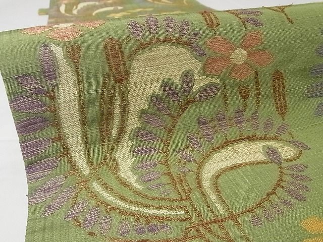 平和屋本店■極上 洛風林 工芸帯地 六通柄袋帯 枝花 金糸 正絹 逸品 KAAA10405kk4 - 平和屋