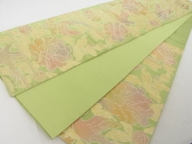 平和屋本店■極上 龍村美術織物 たつむら 六通柄袋帯 花鳥苑錦 金銀糸 正絹 逸品 KAAA10427kk4 - 平和屋