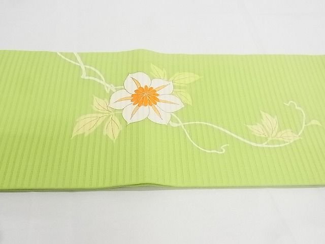 平和屋本店■極上 夏物 銀座 志ま亀 つけ帯 蔦草花文 鉄線 金彩 正絹 逸品 KAAA10627kk4 - 平和屋
