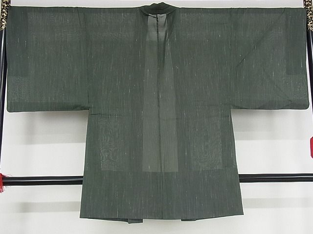 平和屋本店■極上 夏物 男性 本塩沢 夏塩沢 羽織 仙斎茶色 証紙付き 正絹 逸品 KAAA1127kk4 - 平和屋