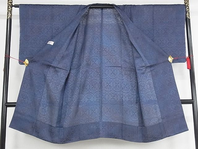 平和屋本店■極上 道行コート スリーシーズン 春夏秋 塵除け ロング丈 幾何学文様 やまと誂製 正絹 逸品 未使用 KAAA1178kk4 - 平和屋