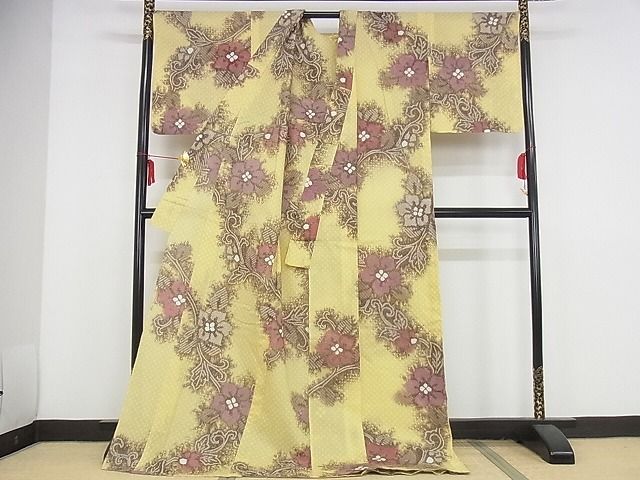 平和屋本店■極上 夏物 浴衣 有松鳴海絞り 花唐草文 トールサイズ 綿 逸品 KAAA1224kk4 - 平和屋