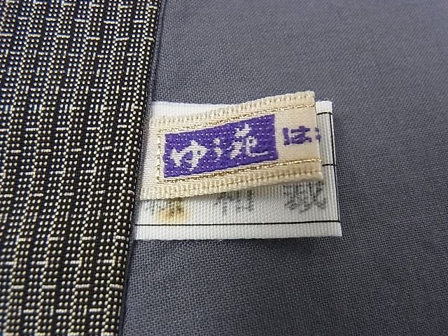 平和屋本店■極上 男性 本場縞大島紬 アンサンブル 格子 黒橡色×江戸鼠色 証紙付き 正絹 逸品 未使用 KAAA1277kk4 - 平和屋