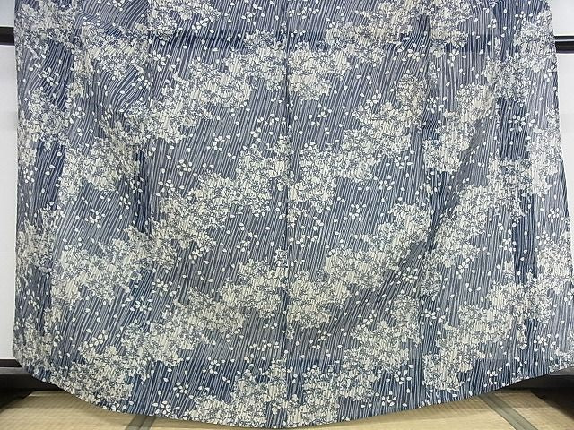 平和屋本店■極上 夏物 竺仙 小紋・浴衣兼用 草花文 反端付き 松坂屋扱い 麻 逸品 未使用 KAAA1399kk4 - 平和屋
