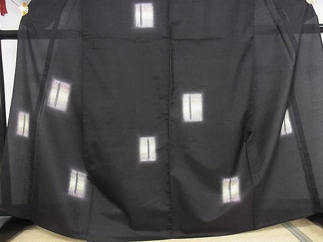 平和屋本店■極上 夏物 十日町 名門青柳謹製 奇翆工房 櫛引織 赤城紬 草木染 絞り 幾何学文様 証紙付き 正絹 逸品 KAAA1405kk4 - 平和屋