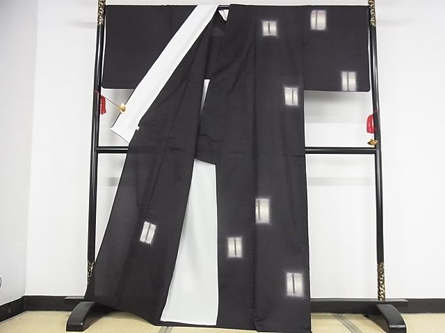平和屋本店■極上 夏物 十日町 名門青柳謹製 奇翆工房 櫛引織 赤城紬 草木染 絞り 幾何学文様 証紙付き 正絹 逸品 KAAA1405kk4 - 平和屋