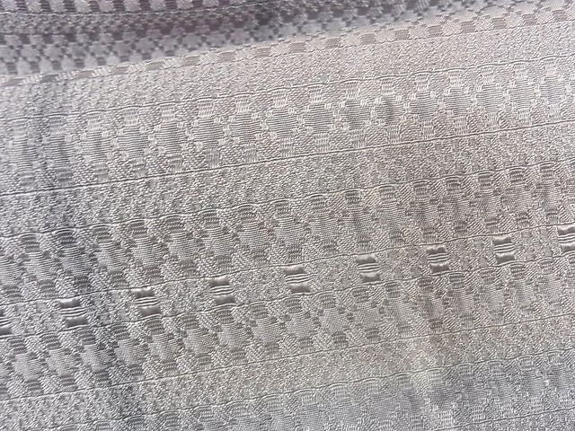 平和屋本店■極上 染色作家 斉藤三才 道行コート 単衣 格子 ロング丈 反端付き 正絹 逸品 KAAA1422kk4 - 平和屋