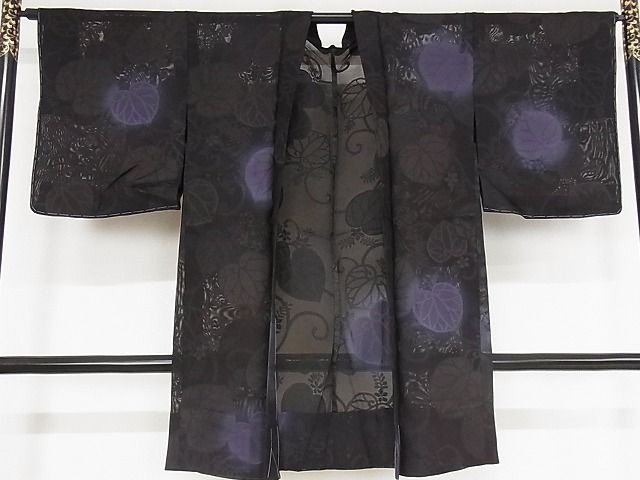 平和屋本店■極上 長羽織 スリーシーズン 春夏秋 塵除け 葵唐草紋紗 暈し染め 正絹 逸品 未使用 KAAA1424kk4 - 平和屋