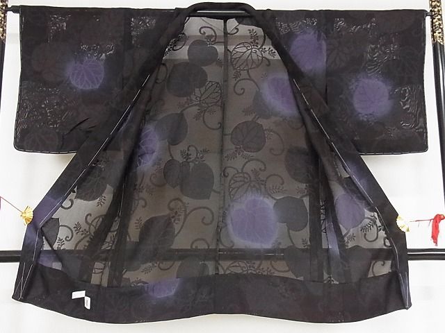 平和屋本店■極上 長羽織 スリーシーズン 春夏秋 塵除け 葵唐草紋紗 暈し染め 正絹 逸品 未使用 KAAA1424kk4 - 平和屋
