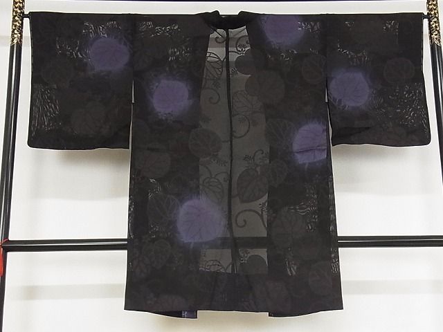 平和屋本店■極上 長羽織 スリーシーズン 春夏秋 塵除け 葵唐草紋紗 暈し染め 正絹 逸品 未使用 KAAA1424kk4 - 平和屋