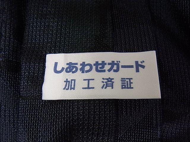 平和屋本店■極上 長羽織 スリーシーズン 春夏秋 塵除け 草花紋紗 黒地 正絹 逸品 未使用 KAAA1425kk4 - 平和屋