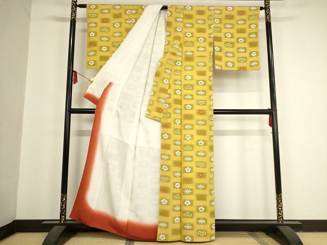 平和屋本店■極上 銀座 志ま亀 小紋 松竹梅 たとう紙付き 正絹 逸品 KAAA1455kk5 - 平和屋