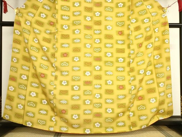 平和屋本店■極上 銀座 志ま亀 小紋 松竹梅 たとう紙付き 正絹 逸品 KAAA1455kk5 - 平和屋