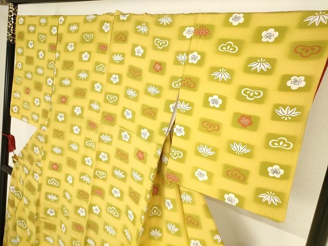 平和屋本店■極上 銀座 志ま亀 小紋 松竹梅 たとう紙付き 正絹 逸品 KAAA1455kk5 - 平和屋