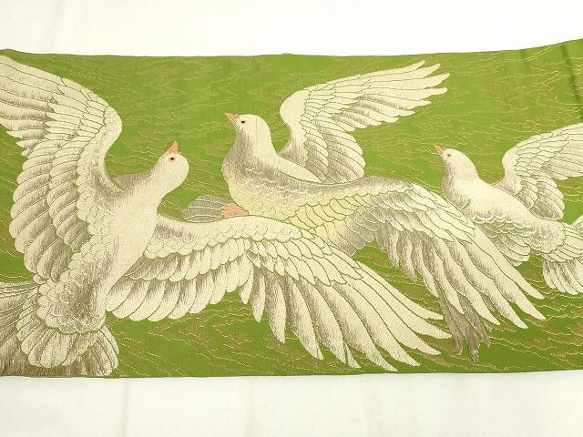 平和屋本店■極上 アンティーク 大正ロマン 太鼓柄 本袋帯 鳩 金銀糸 正絹 逸品 KAAA1521kk4 - 平和屋