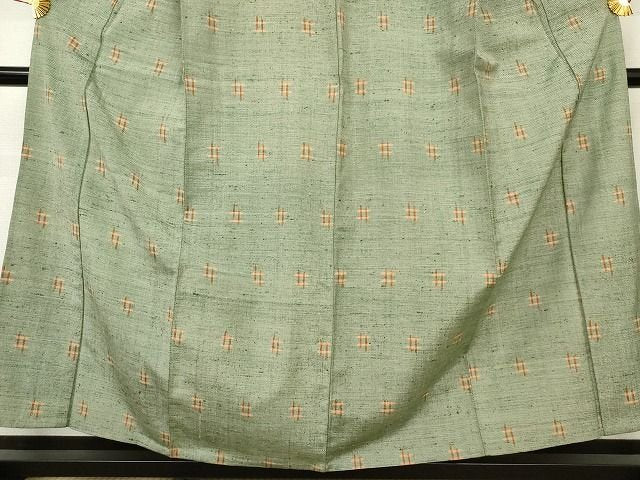 平和屋本店■希少 ざざんざ織 単衣 井桁絣 正絹 逸品 KAAA1662kk4 - 平和屋