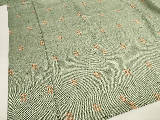 平和屋本店■希少 ざざんざ織 単衣 井桁絣 正絹 逸品 KAAA1662kk4 - 平和屋
