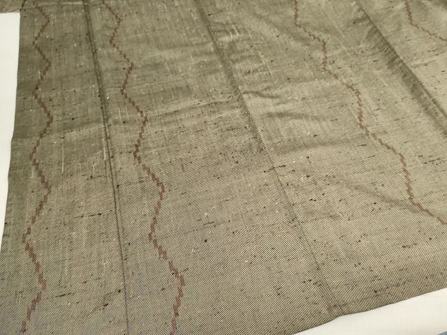 平和屋本店■希少 ざざんざ織 単衣 よろけ縞 正絹 逸品 KAAA1663kk4 - 平和屋