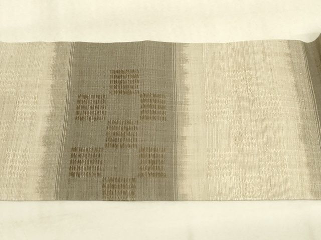 平和屋本店■希少 夏物 沖縄県無形文化財指定 本場八重山上布 九寸名古屋帯 青山八木扱い たとう紙付 麻 逸品 未使用 KAAA1742kk4