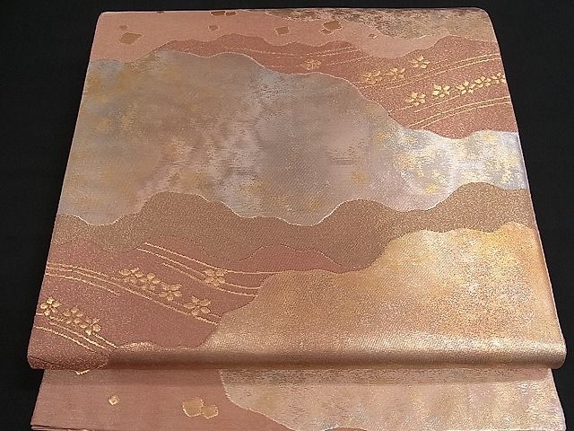 平和屋着物■六通柄袋帯 霞はなもん 金銀彩 逸品 kb1799