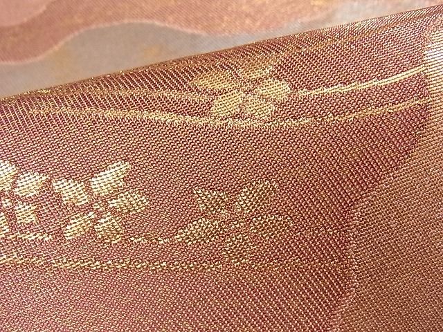 平和屋着物■六通柄袋帯 霞はなもん 金銀彩 逸品 kb1799