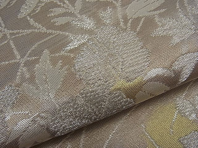 平和屋着物■六通柄袋帯 雲取り草花文 銀糸 逸品 kb1863