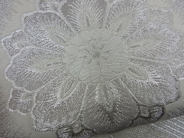 平和屋着物■六通柄袋帯 唐織 菱天井花文 銀糸 逸品 n-kg1430