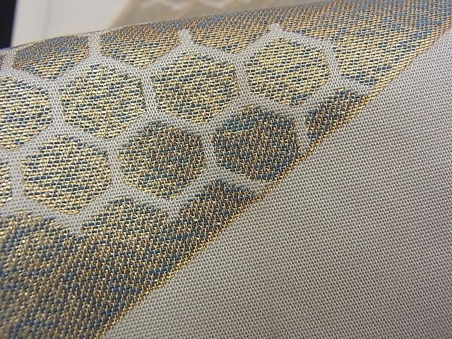 平和屋着物■六通柄袋帯 檜扇吉祥文 金糸 逸品 n-kg1458