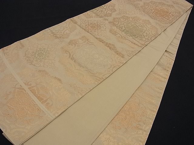 平和屋着物■六通柄袋帯 京蒔絵 花唐草文 金糸 逸品 n-kg1464