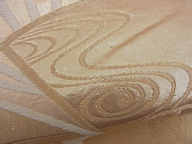 平和屋着物■六通柄袋帯 唐織 流水扇面文 金糸 逸品 n-kg1501