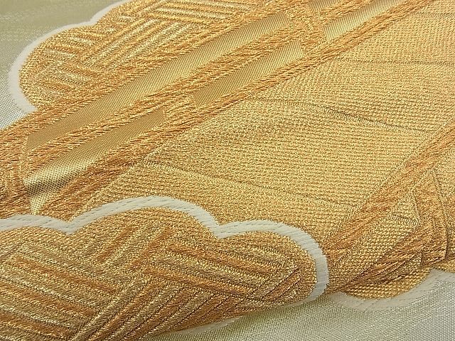 平和屋着物■六通柄袋帯 唐織 雲取り渡橋文 金糸 逸品 n-kg1502