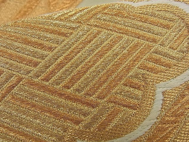 平和屋着物■六通柄袋帯 唐織 雲取り渡橋文 金糸 逸品 n-kg1502