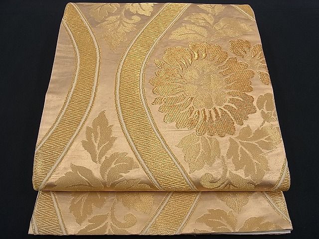 平和屋着物■六通柄袋帯 立涌更紗花文 金糸 逸品 n-kg1521