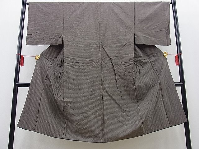 平和屋着物■男性 お召 絣文様 逸品 n-kg2064
