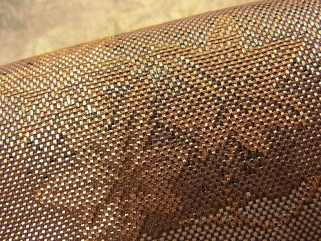 平和屋着物■佐賀錦 六通柄袋帯 ヱ霞吹き寄せ箔散らし 金糸 逸品 n-kg2479