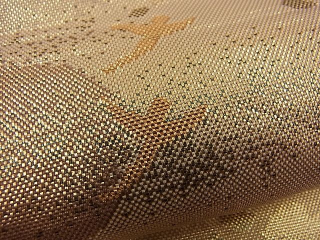 平和屋着物■佐賀錦 六通柄袋帯 ヱ霞吹き寄せ箔散らし 金糸 逸品 n-kg2479