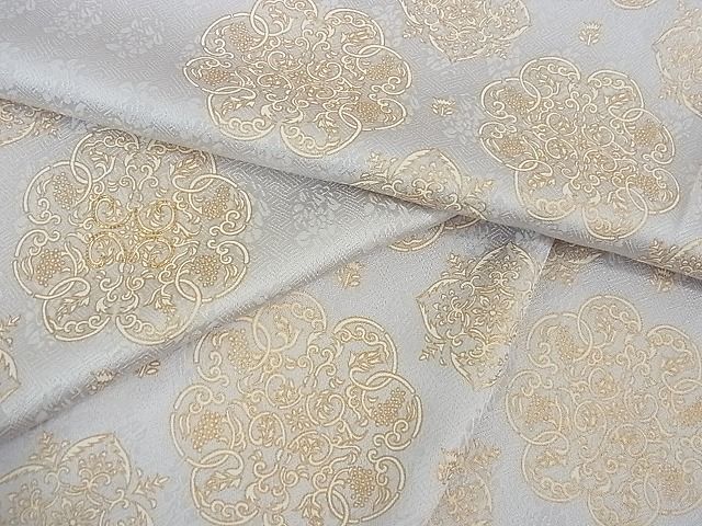 平和屋本店▽極上 訪問着 単衣 駒刺繍 宝相華 月白色地 金彩 逸品 DZAA0475kh4