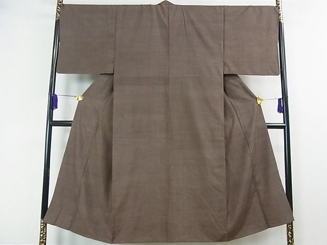 平和屋本店●希少 男性 人間国宝 小宮康孝 江戸小紋 紬地 極小角通し 茶色地 逸品 3kh763