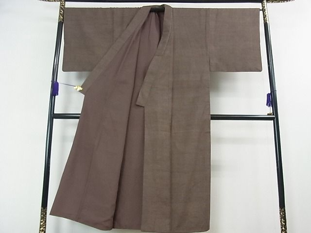 平和屋本店●希少 男性 人間国宝 小宮康孝 江戸小紋 紬地 極小角通し 茶色地 逸品 3kh763